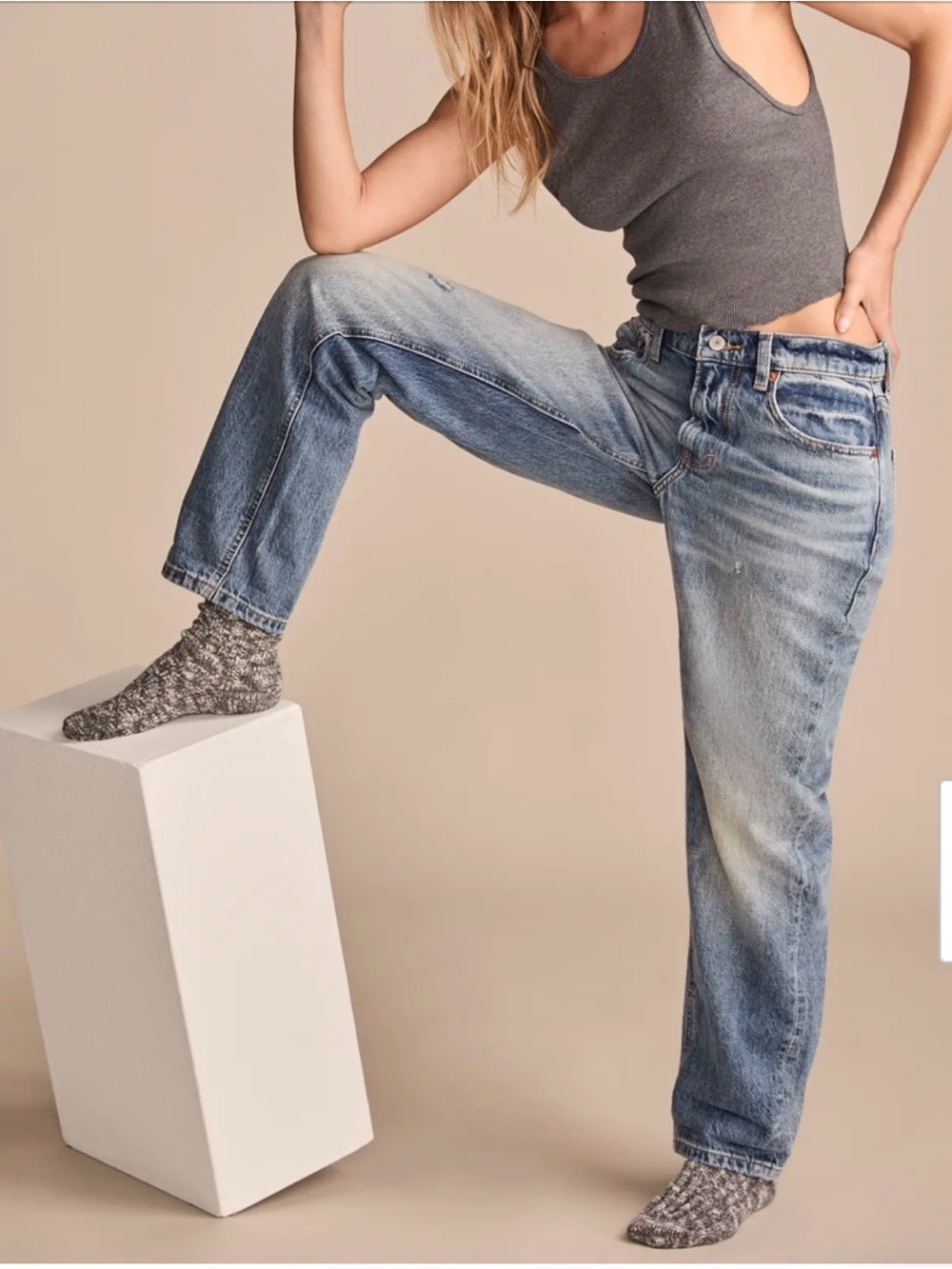 Lucky Brand Boy Mid Rise Relaxed Straight Jeans Size 8 29R